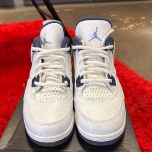 Youth Jordan retro 4 white/navy legend blue